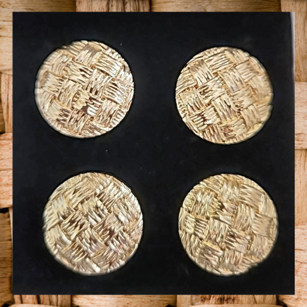 Magnetic Horse Show Number Pins Gold Basket Weave Set of 4 NEW